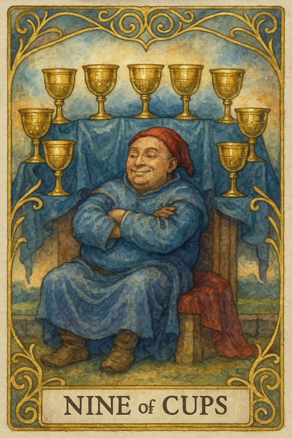 Nine of Cups Tarot Card